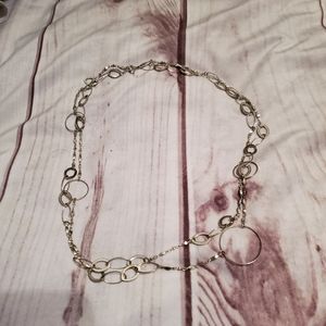 Silver double oval & hoop necklace NWOT